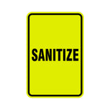 Portrait Round Sanitize Sign