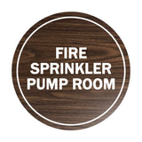 Signs ByLITA Circle Fire Sprinkler Pump Room Sign