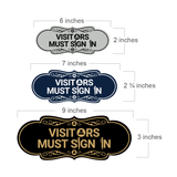 Designer Visitors Must Sign In Wall or Door Sign