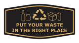 Fancy Put Your Waste in the Right Place Wall or Door Sign