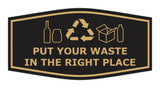 Fancy Put Your Waste in the Right Place Wall or Door Sign