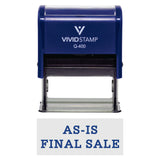 Blue AS-IS FINAL SALE Self-Inking Office Rubber Stamp