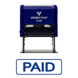 Blue Simple Paid W/Border Self Inking Rubber Stamp