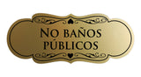 Signs ByLITA Designer Spanish No baños públicos Sign