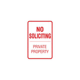 Portrait Round No Soliciting Private Property Sign