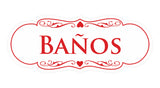 Signs ByLITA Designer Spanish Baños Sign