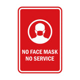 Signs ByLITA Portrait Round No Face Mask No Service Sign