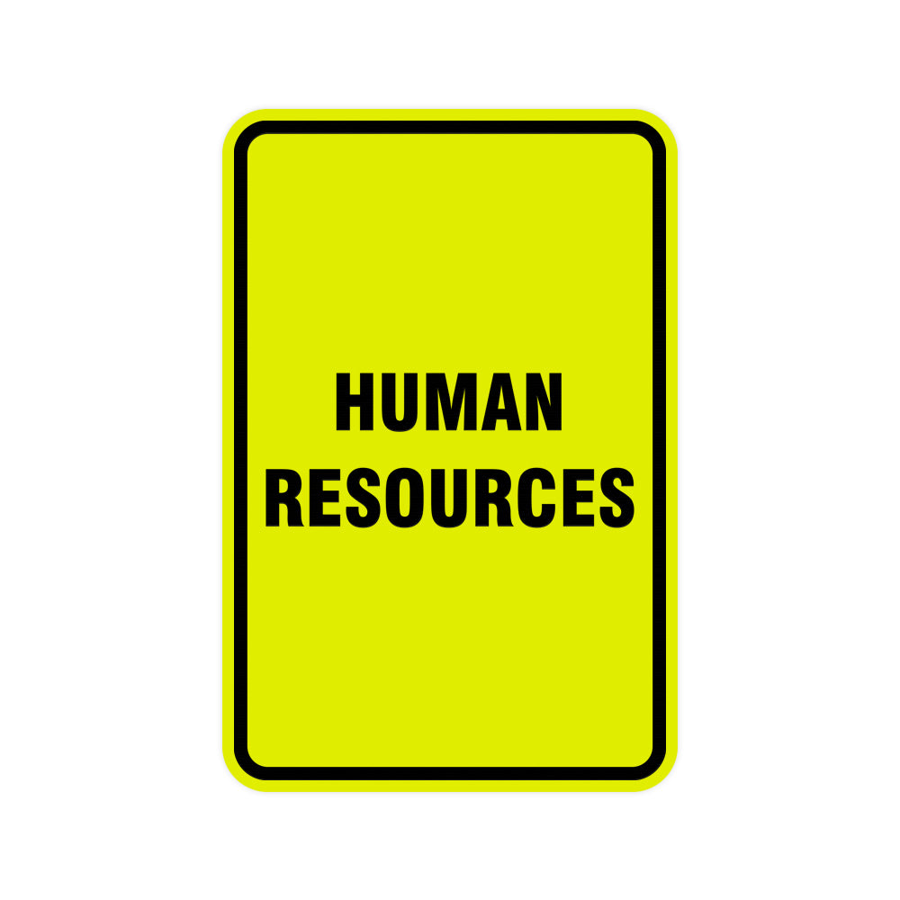 Portrait Round Human Resources Sign