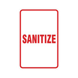 Portrait Round Sanitize Sign
