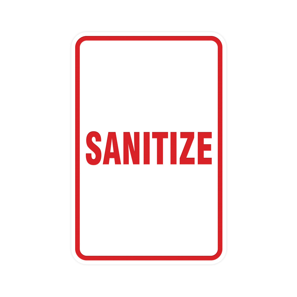Portrait Round Sanitize Sign