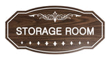 Walnut Victorian Storage Room Sign