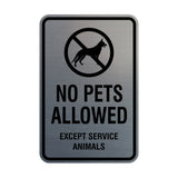 Signs ByLITA Portrait Round No Pets Allowed Except Service Animals Sign