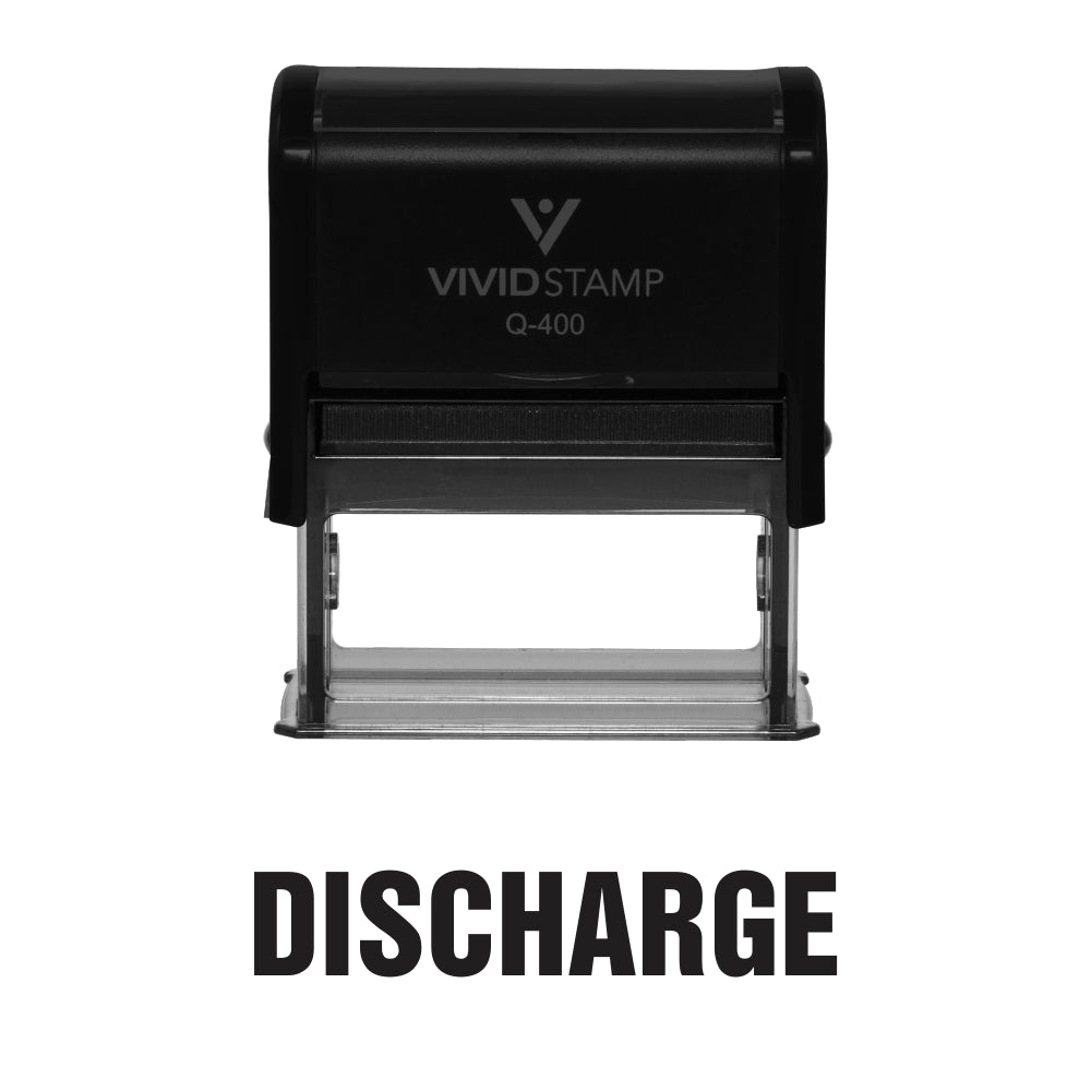 Black Discharge Self Inking Rubber Stamp