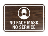 Classic Framed No Face Mask No Service Sign