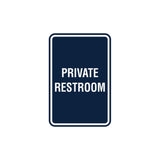 Portrait Round Private Restroom Sign with Adhesive Tape, Mounts On Any Surface, Weather Resistant