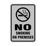 Portrait Round No Smoking On Premises Sign