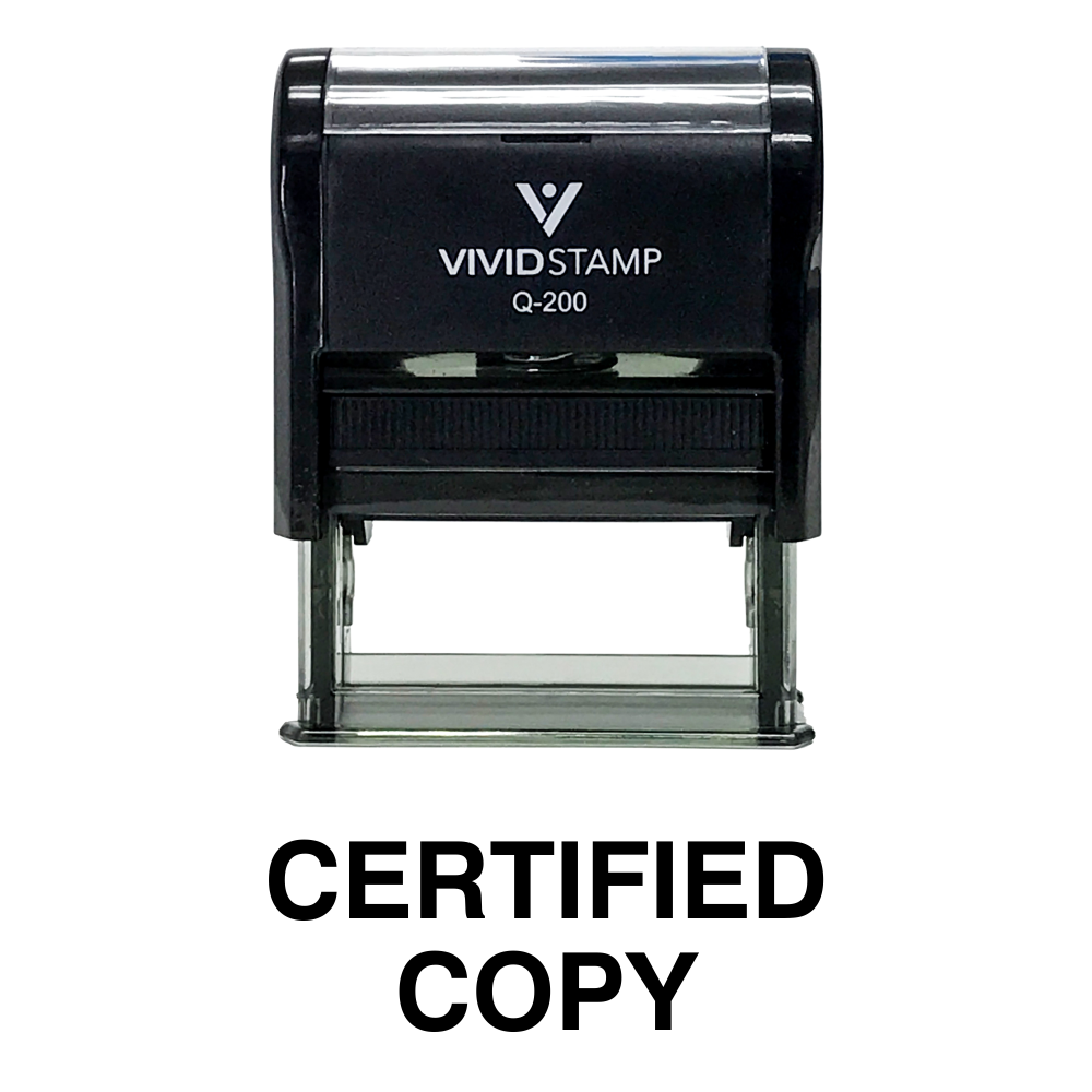 Black CERTIFIED COPY Self Inking Rubber Stamp