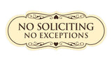 Signs ByLITA Designer No Soliciting No Exceptions Sign