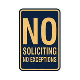 Portrait Round No Soliciting No Exceptions Sign