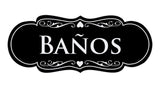 Signs ByLITA Designer Spanish Baños Sign