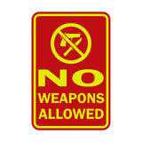 Portrait Round No Weapons Allowed Sign