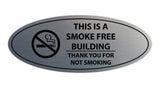 Oval THIS IS A SMOKE FREE BUILDING THANK YOU FOR NOT SMOKING Sign