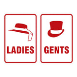 Portrait Round Ladies And Gents Sign Set