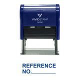 Blue REFERENCE NO. Self Inking Rubber Stamp