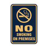 Portrait Round No Smoking On Premises Sign
