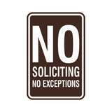 Portrait Round No Soliciting No Exceptions Sign