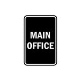 Portrait Round Main Office Sign with Adhesive Tape, Mounts On Any Surface, Weather Resistant