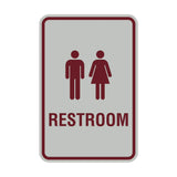 Portrait Round Unisex Restroom Sign with Adhesive Tape, Mounts On Any Surface, Weather Resistant