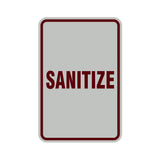 Portrait Round Sanitize Sign