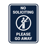 Portrait Round No Soliciting Please Go Away Wall or Door Sign