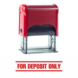 Red For Deposit Only W/Bars Self-Inking Office Rubber Stamp