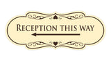 Designer Reception This Way Left Arrow Wall or Door Sign