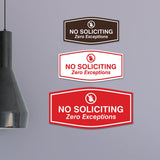 Fancy No Soliciting Zero Exceptions Wall or Door Sign