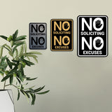 Portrait Round No Soliciting No Excuses Wall or Door Sign