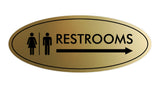 Signs ByLITA Oval Restrooms Right Arrow Sign