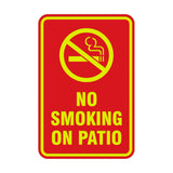 Portrait Round No Smoking On Patio Sign