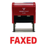 Red Simple FAXED Self-Inking Office Rubber Stamp
