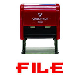 Red File Self-Inking Office Rubber Stamp