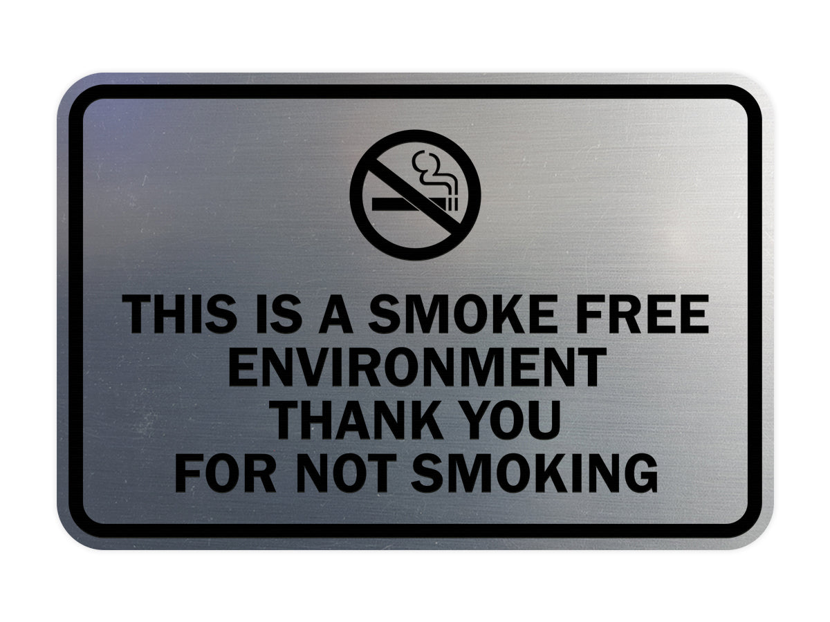 Signs ByLITA Classic Framed This is a Smoke Free Env Thank you for not smoking Sign