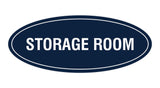 Navy Blue / White Oval Storage Room Sign