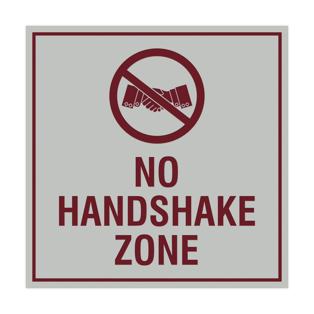 Signs ByLITA Square No Handshake Zone Sign