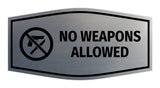 Fancy No Weapons Allowed Sign