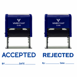 ACCEPTED / REJECTED By Date Self Inking Rubber Stamp - 2 PACK