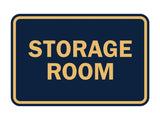 Navy Blue / Gold Signs ByLITA Classic Framed Storage Room Sign