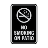 Portrait Round No Smoking On Patio Sign