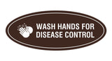 Oval Wash Hands For Disease Control Sign